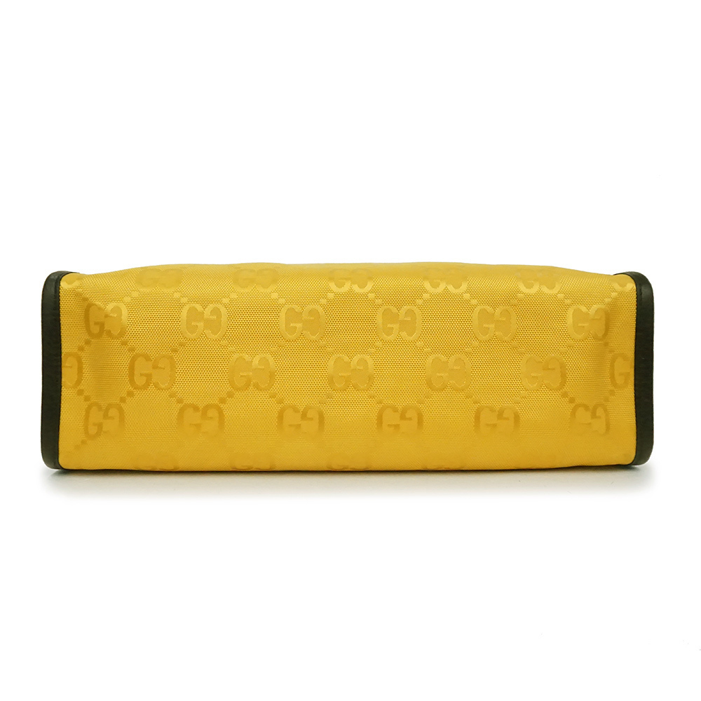 Gucci Beige the Grid Tote Shoulder Handbag GG Leather Yellow Black - Picture 7 of 10